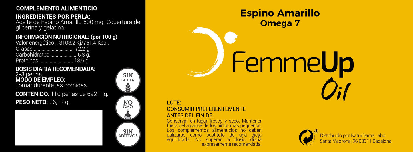 FemmeUp Oil – Hidratación de Piel y Mucosas con Espino Amarillo