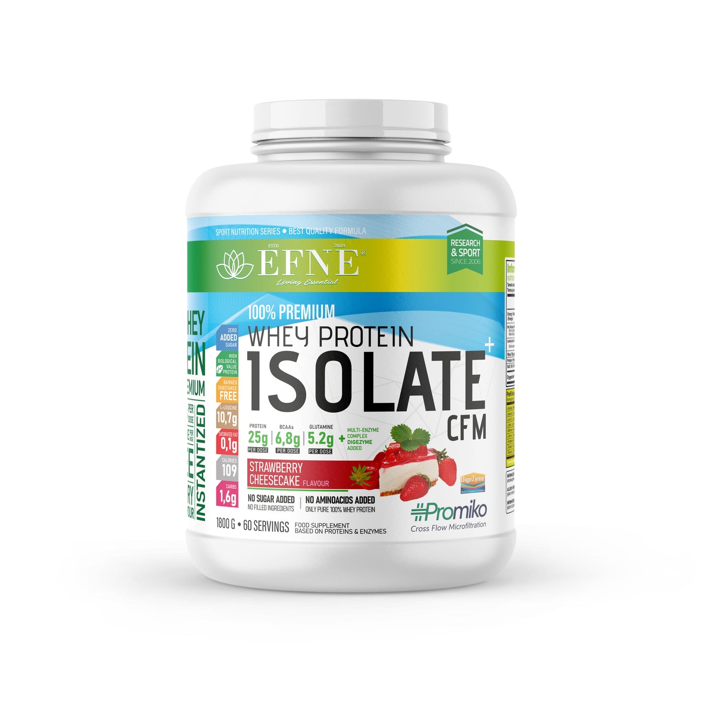 EFNE Isolate Protein Strawberry Cheesecake - 90% Premium Strawberry Flavored Protein