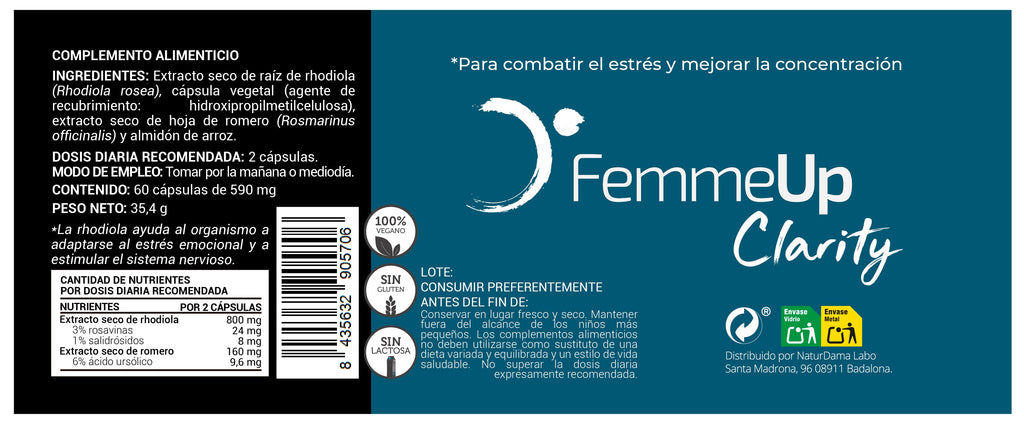 FemmeUp Clarity – Concentration and Mental Clarity with Rhodiola