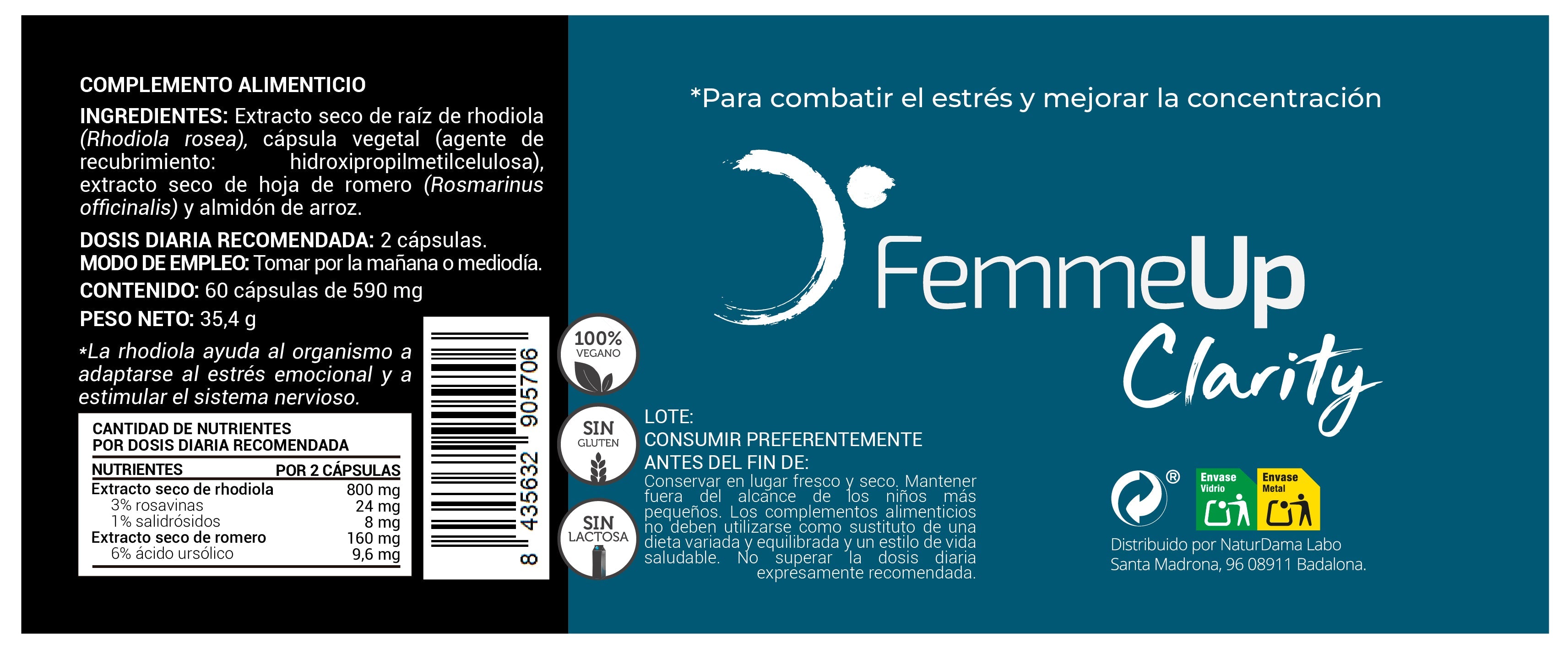 FemmeUp Clarity – Concentration and Mental Clarity with Rhodiola
