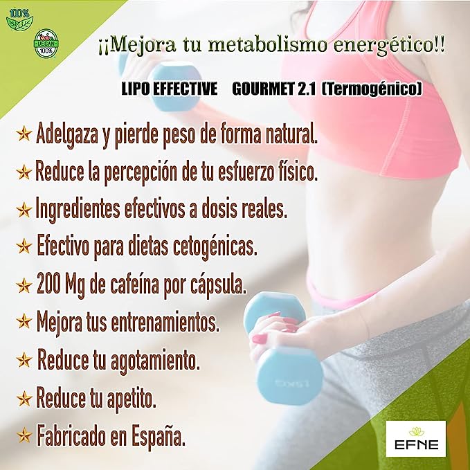 Lipo Effective EFNE 90 Capsulas - Quemador de Grasa y Definicion Muscular Natural
