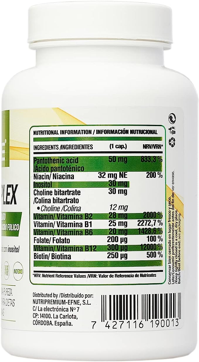B COMPLEX VITAMIN COMPLEX WITH METHYLFOLATE. Active Folic Acid Form. (Deficiencies due to veganism, Exhaustion)
