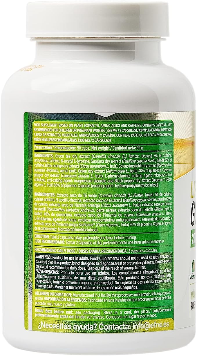 Lipo Effective EFNE 90 Capsulas - Quemador de Grasa y Definicion Muscular Natural