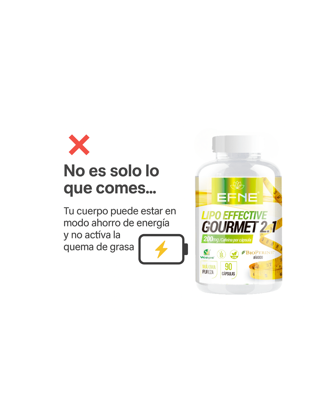Lipo Effective EFNE 90 Capsulas - Quemador de Grasa y Definicion Muscular Natural