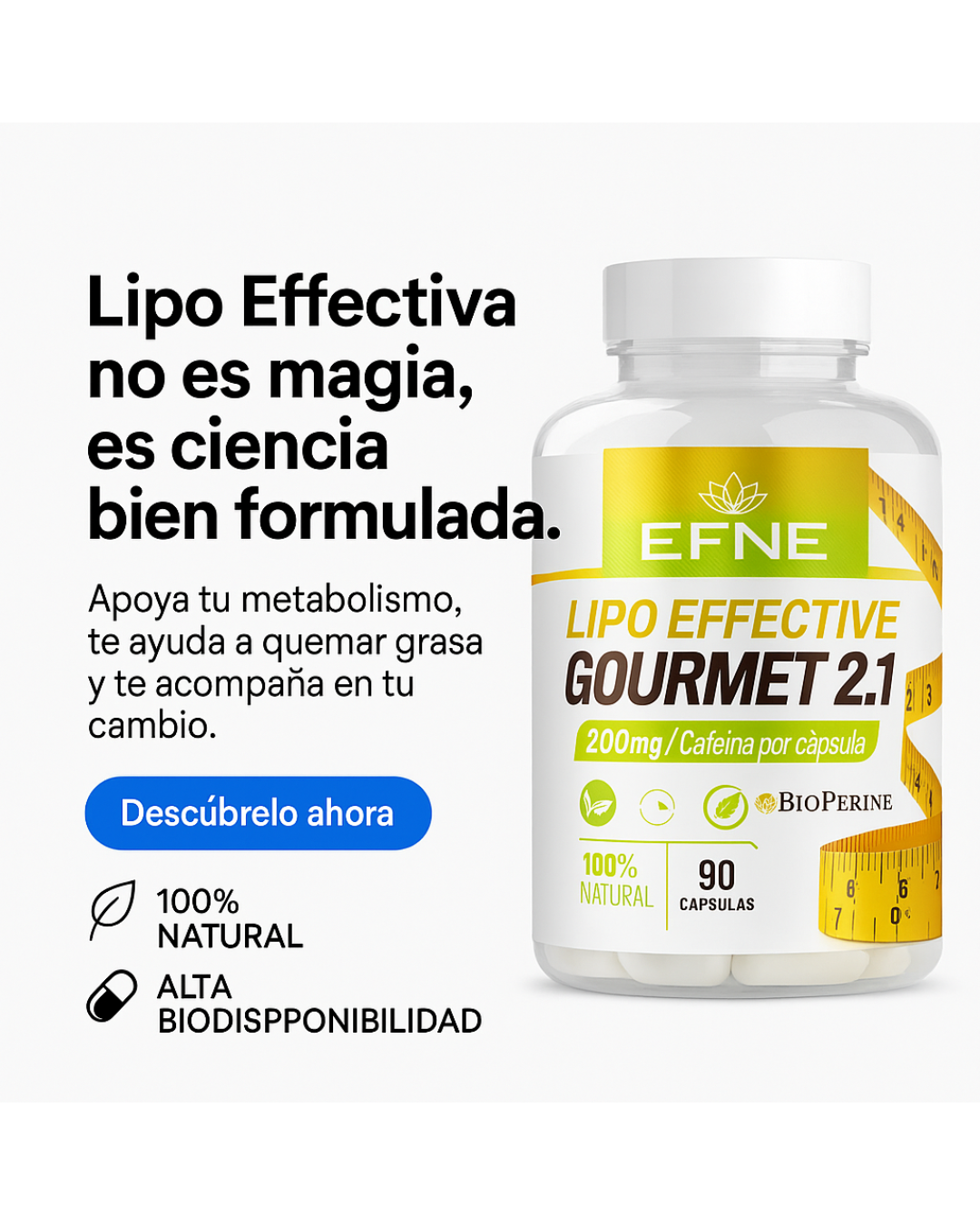Lipo Effective EFNE 90 Capsulas - Quemador de Grasa y Definicion Muscular Natural