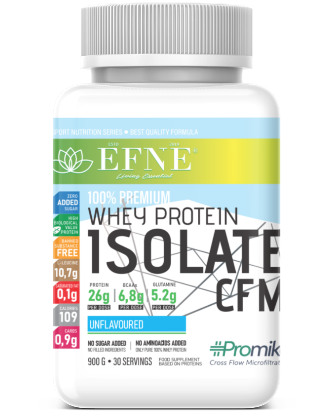 Proteina Isolate EFNE Sin Sabor - 90% Proteina Pura 100% Natural