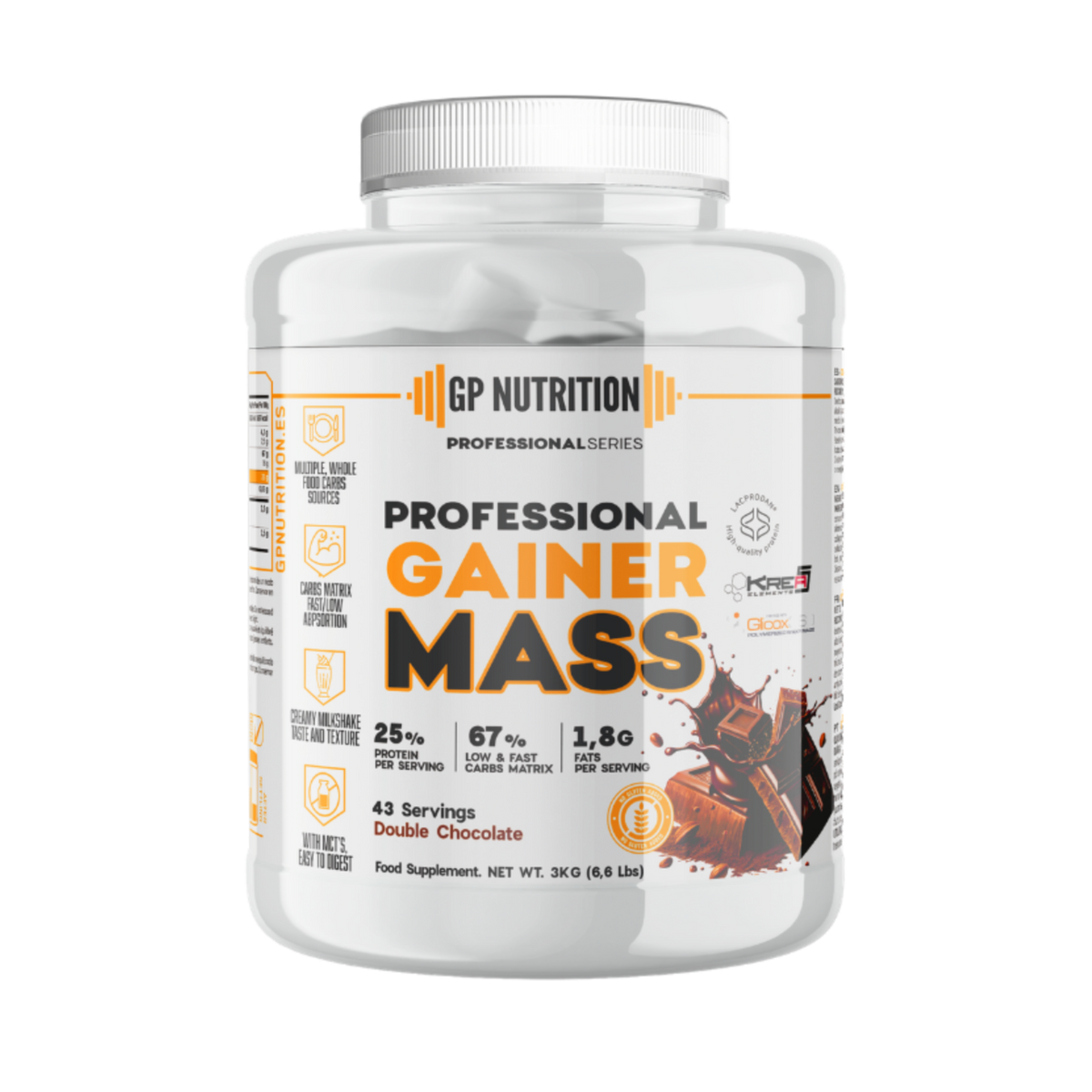 Professional Gainer Mass GP Nutrition, ganador de peso 3 kg
