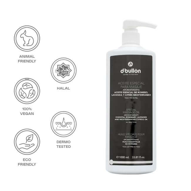 Aceite corporal especial para masaje - 1000 ml - Montber Professional Brand
