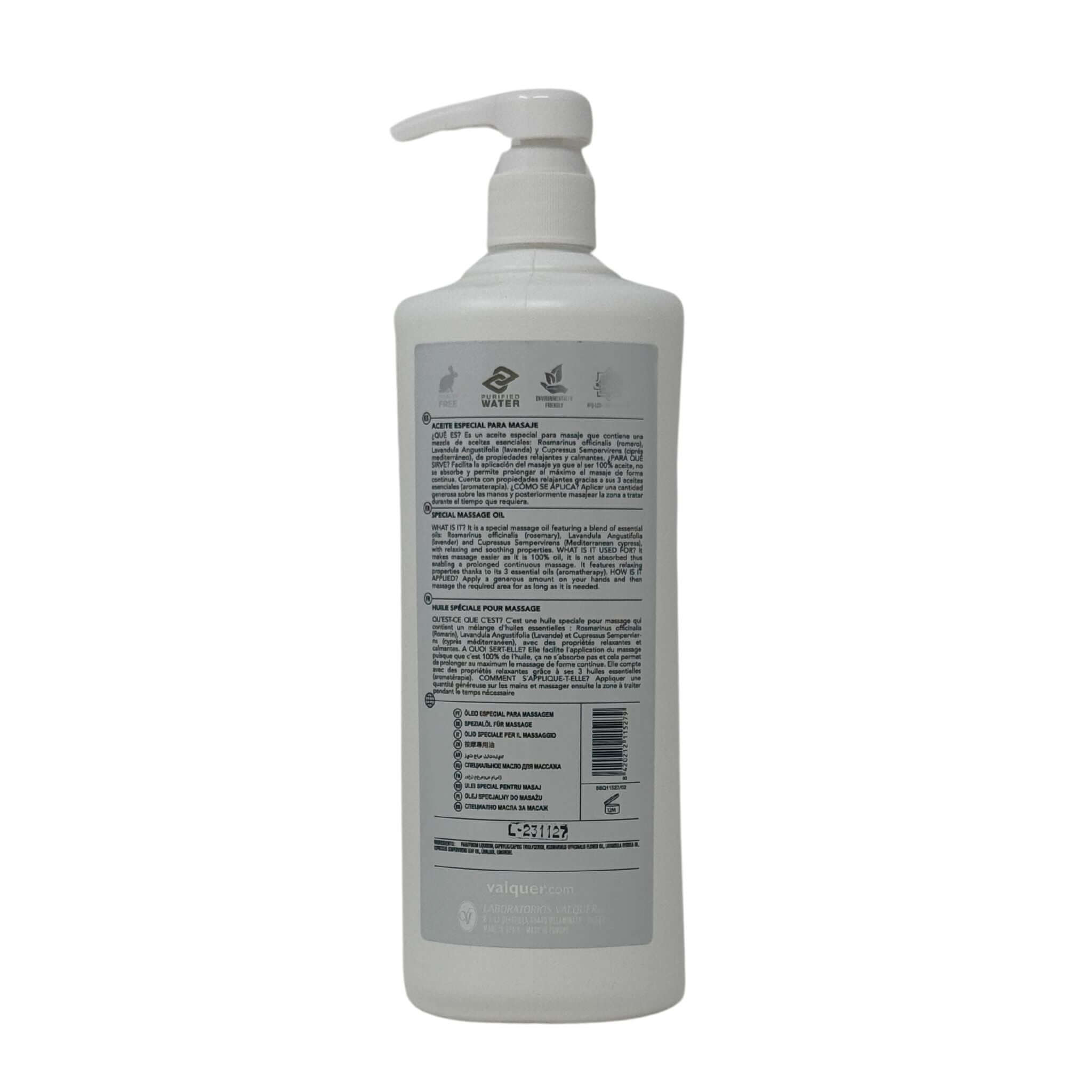 Aceite corporal especial para masaje - 1000 ml - Montber Professional Brand