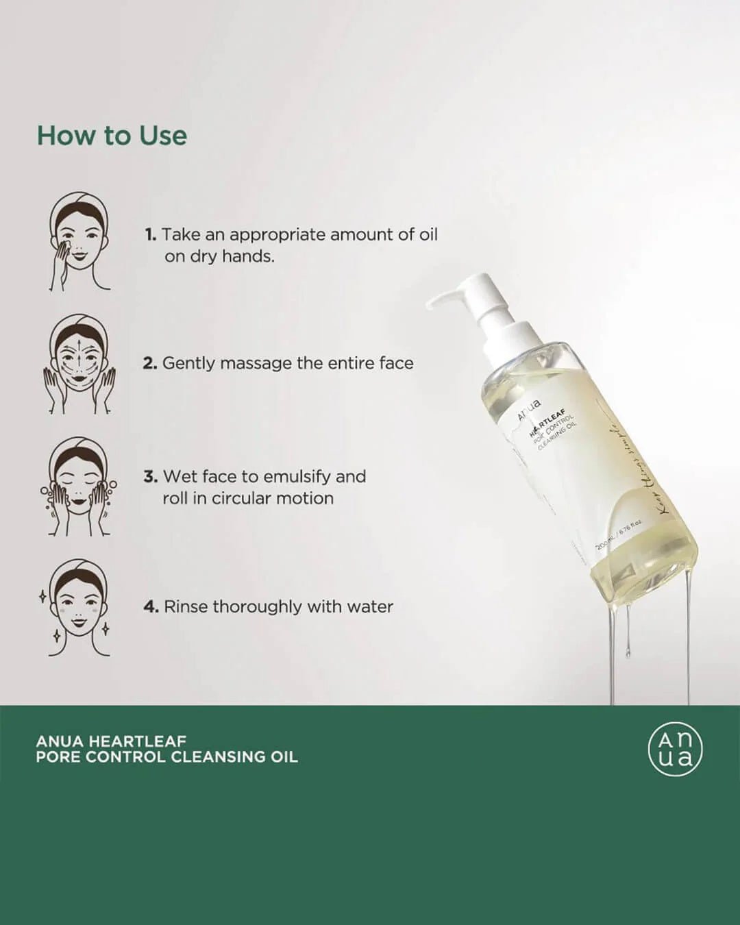 Anua Heartleaf Aceite Desmaquillante y Limpiador de Poros | Limpieza Suave para Piel Sensible – Cosmética Coreana K - Beauty (200ml) - Montber Professional Brand