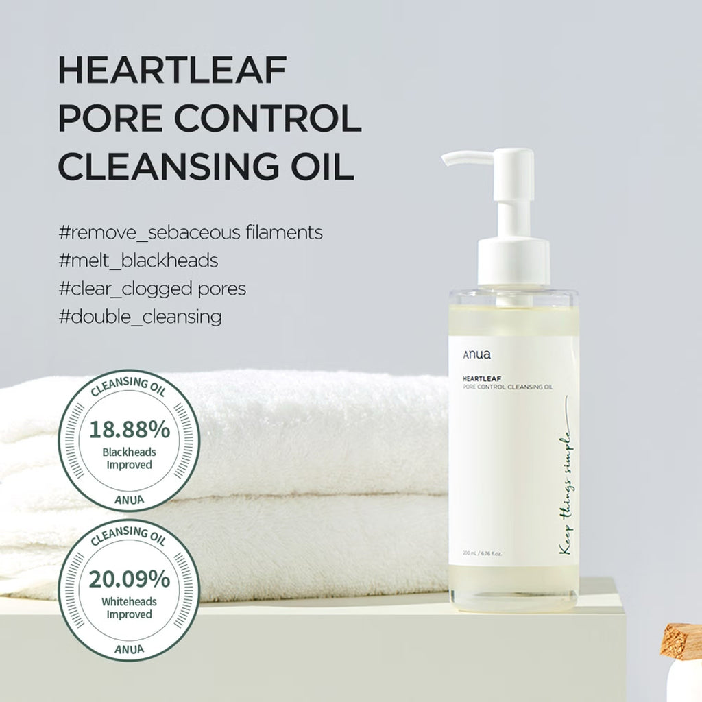 Anua Heartleaf Aceite Desmaquillante y Limpiador de Poros | Limpieza Suave para Piel Sensible – Cosmética Coreana K - Beauty (200ml) - Montber Professional Brand