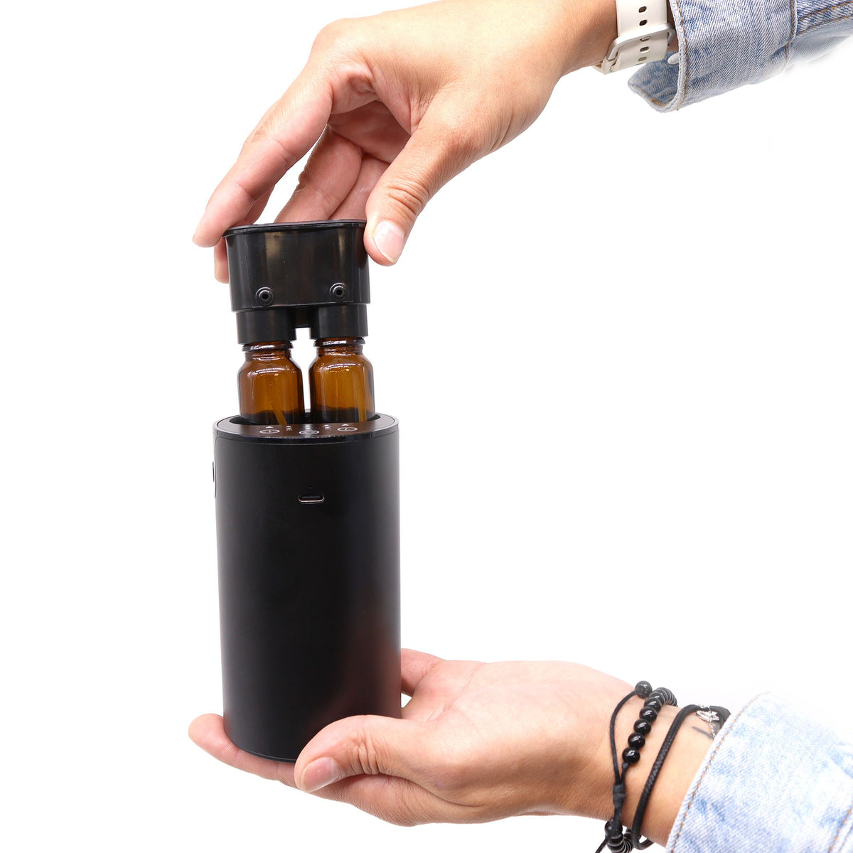 Nebulizador doble con dos botellas de aceite esencial de 10 ml