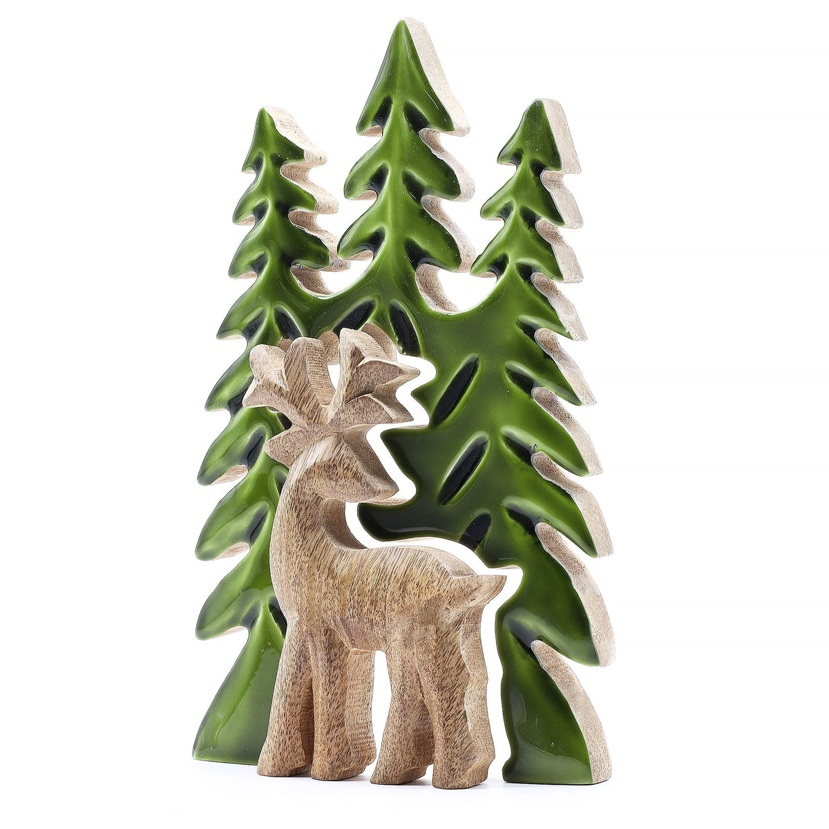 Decoración de madera 3D - Ciervo en el bosque 25 x 15 cm