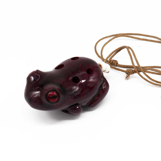 Ocarina de cerámica con forma de rana