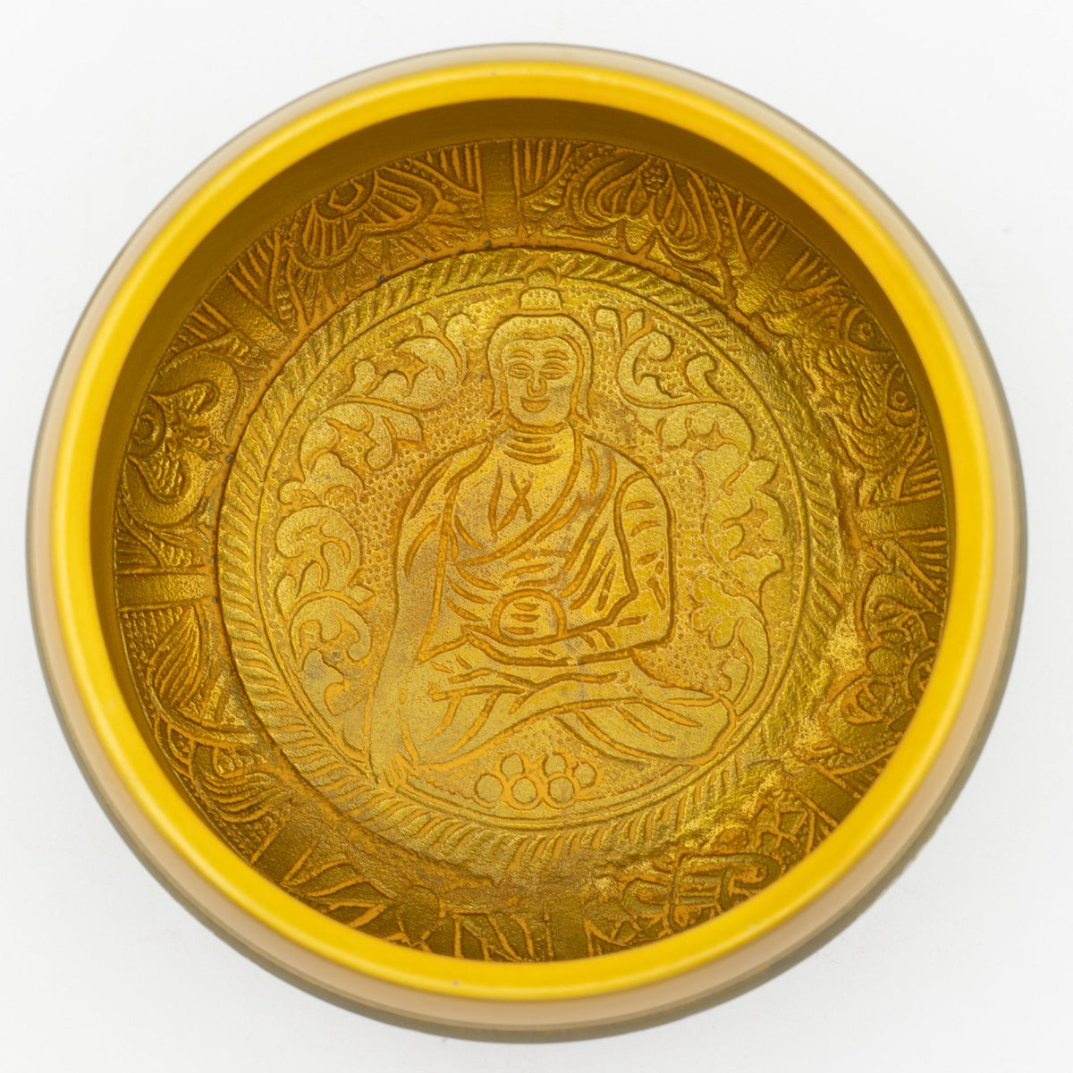 Cuenco tibetano dorado con árbol de la vida y Buda grabado, foto 6