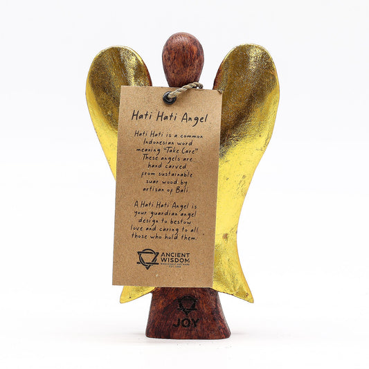 Ángel Hati-Hati tallado a mano 15 cm - Felicidad
