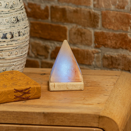 Llamp de sal de l'Himalaia USB - 9 cm - llum de colors