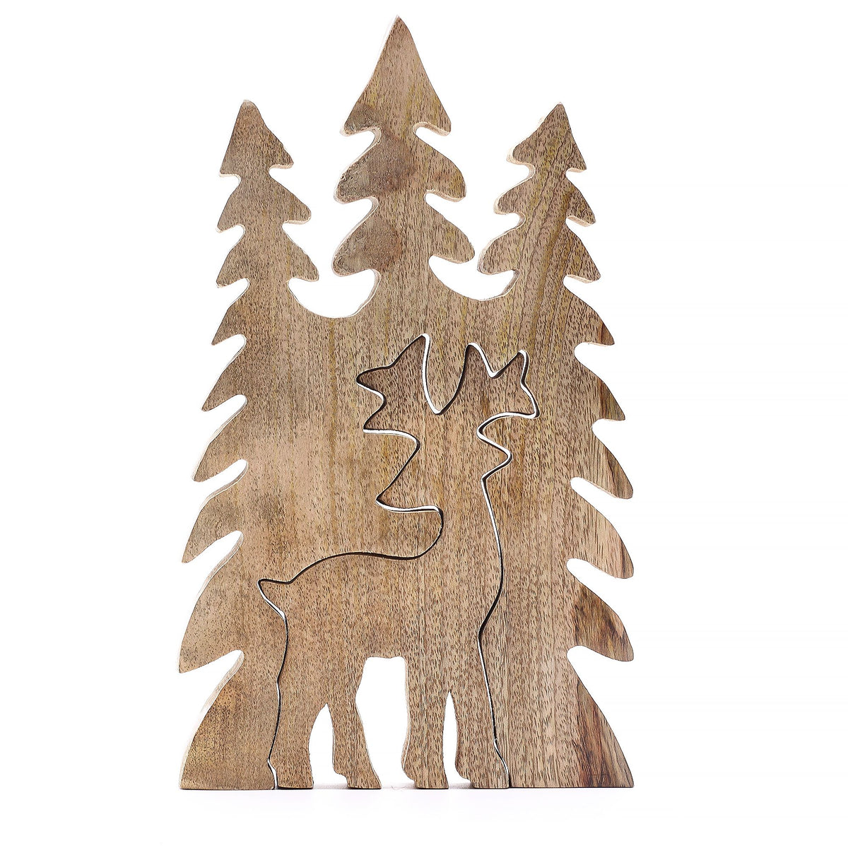 Decoración de madera 3D - Ciervo en el bosque 25 x 15 cm