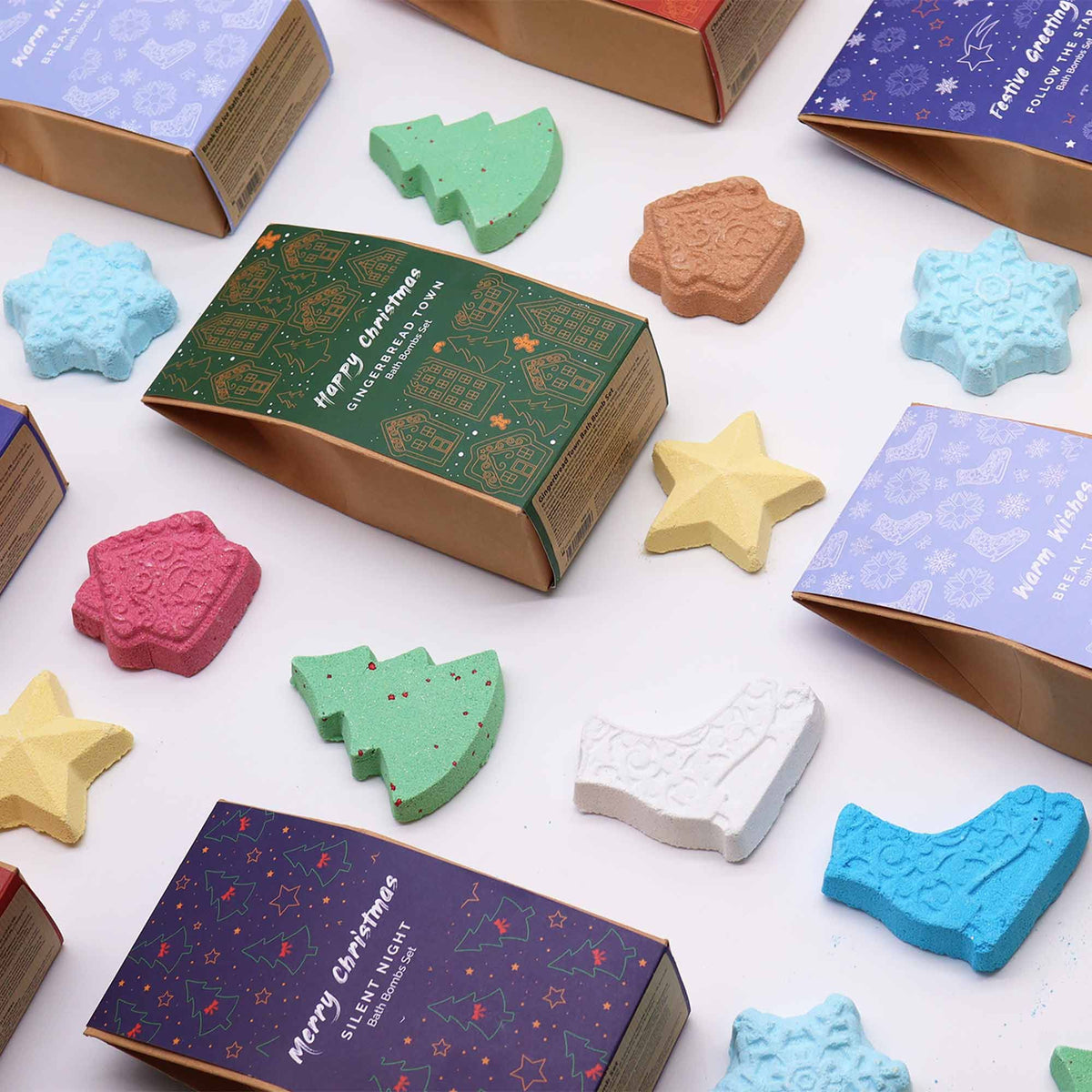 Pack de 4 bombas de baño navideñas - Lista de Deseos