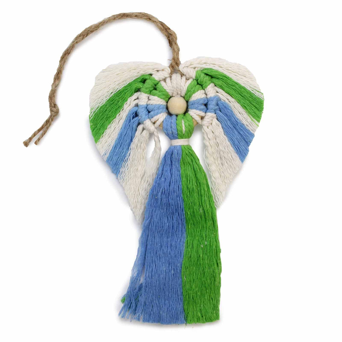 Ángel de macramé en caja de regalo - Tierra