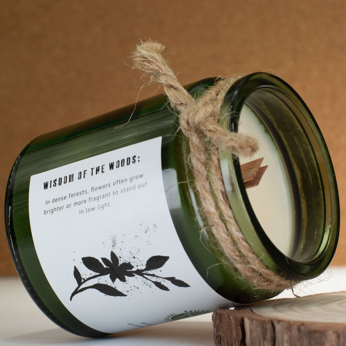 Vela de soja Greenman Claro de Jazmín con mecha de madera, foto 4