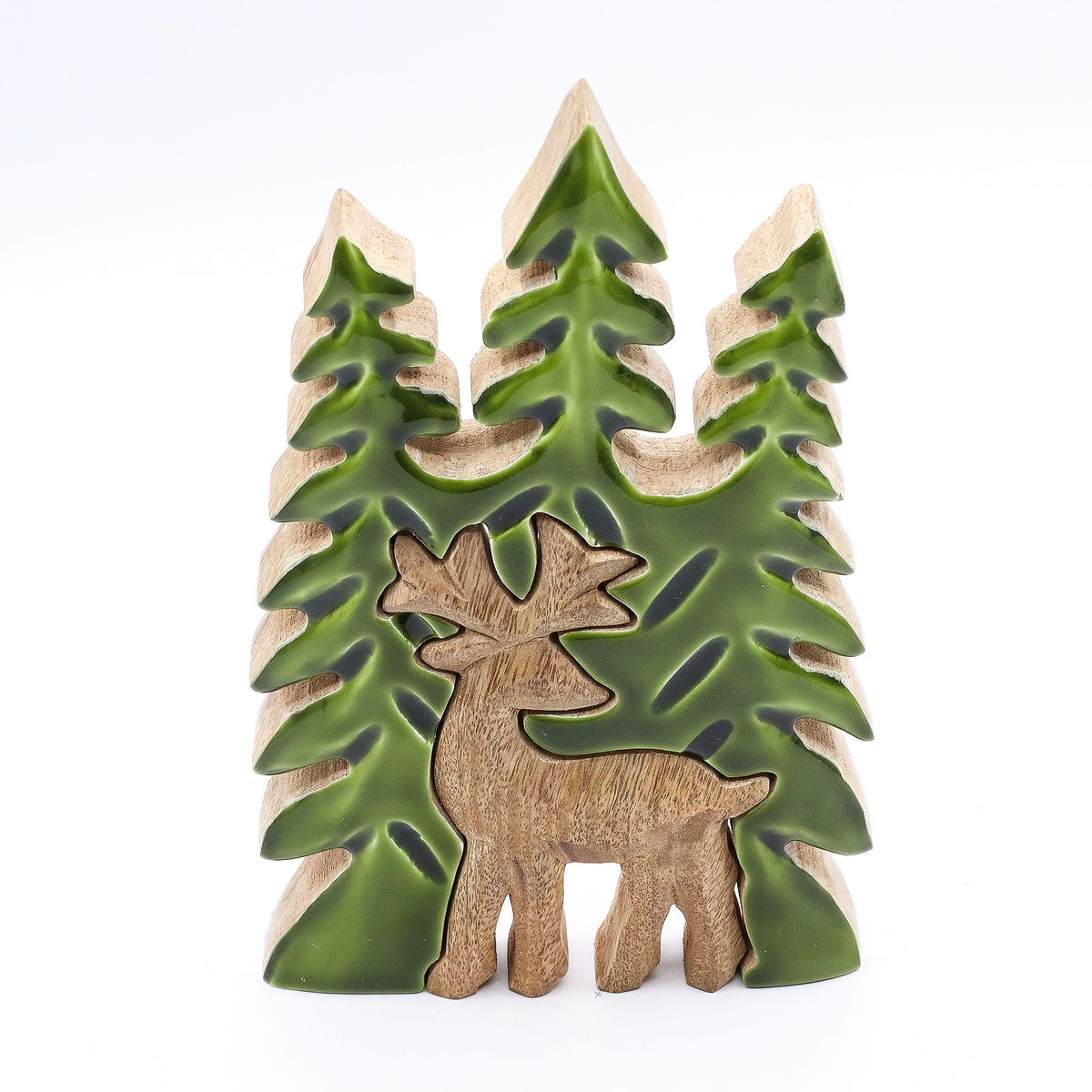Decoración de madera 3D - Ciervo en el bosque 25 x 15 cm