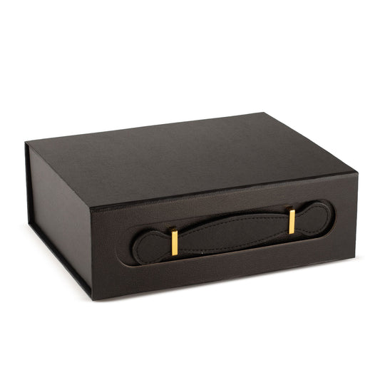 Caja cesta de regalo plegable - Negra 24 x 18,2 x 8 cm