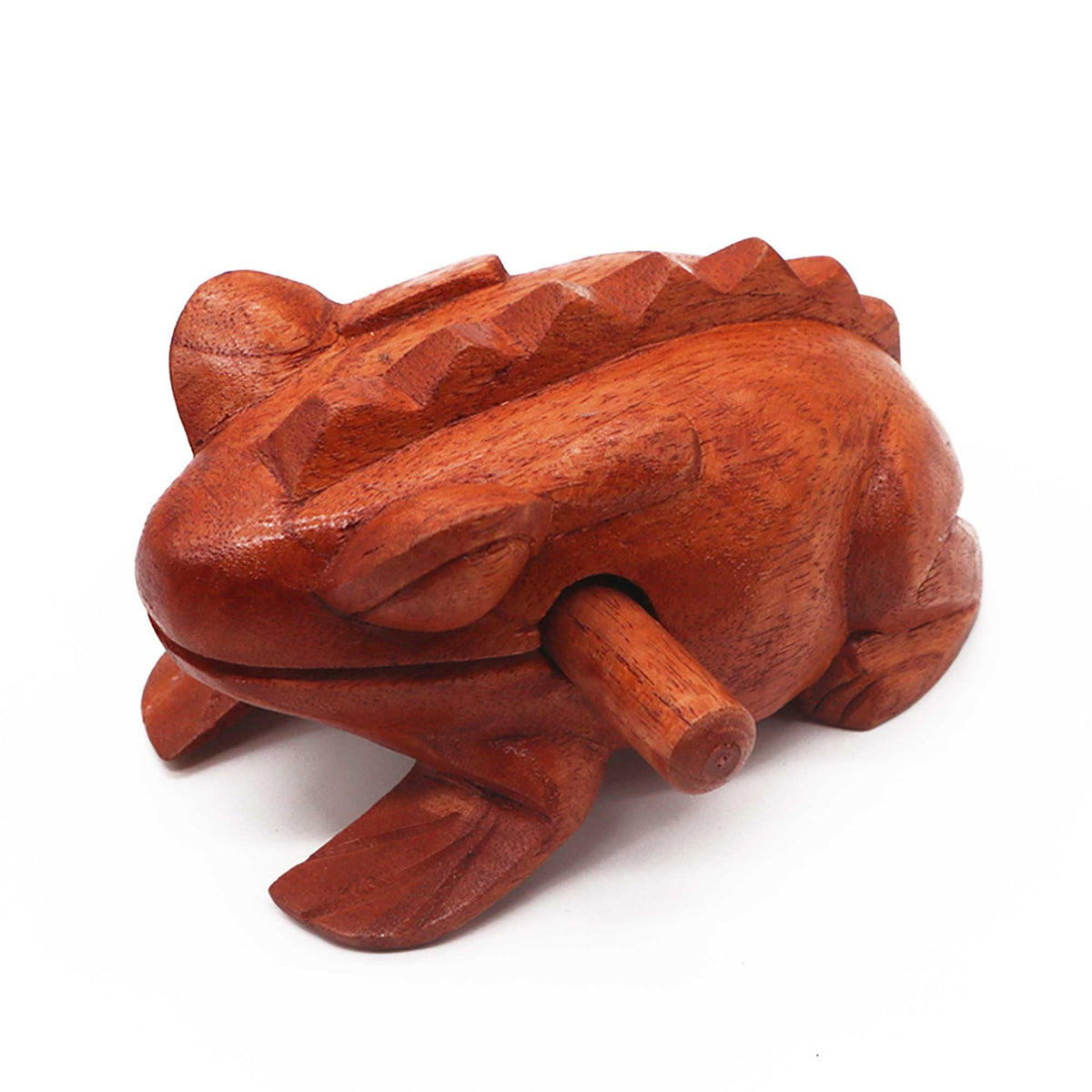 Rana de madera musical tallada a mano con su palito