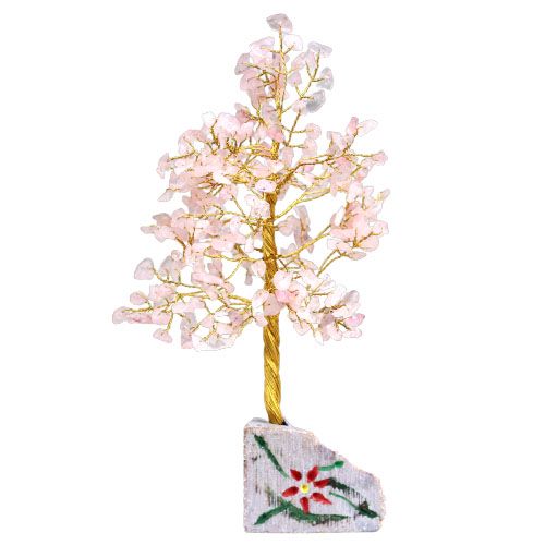 Árbol de gemas indio de cuarzo rosa con 320 piedras, foto 2