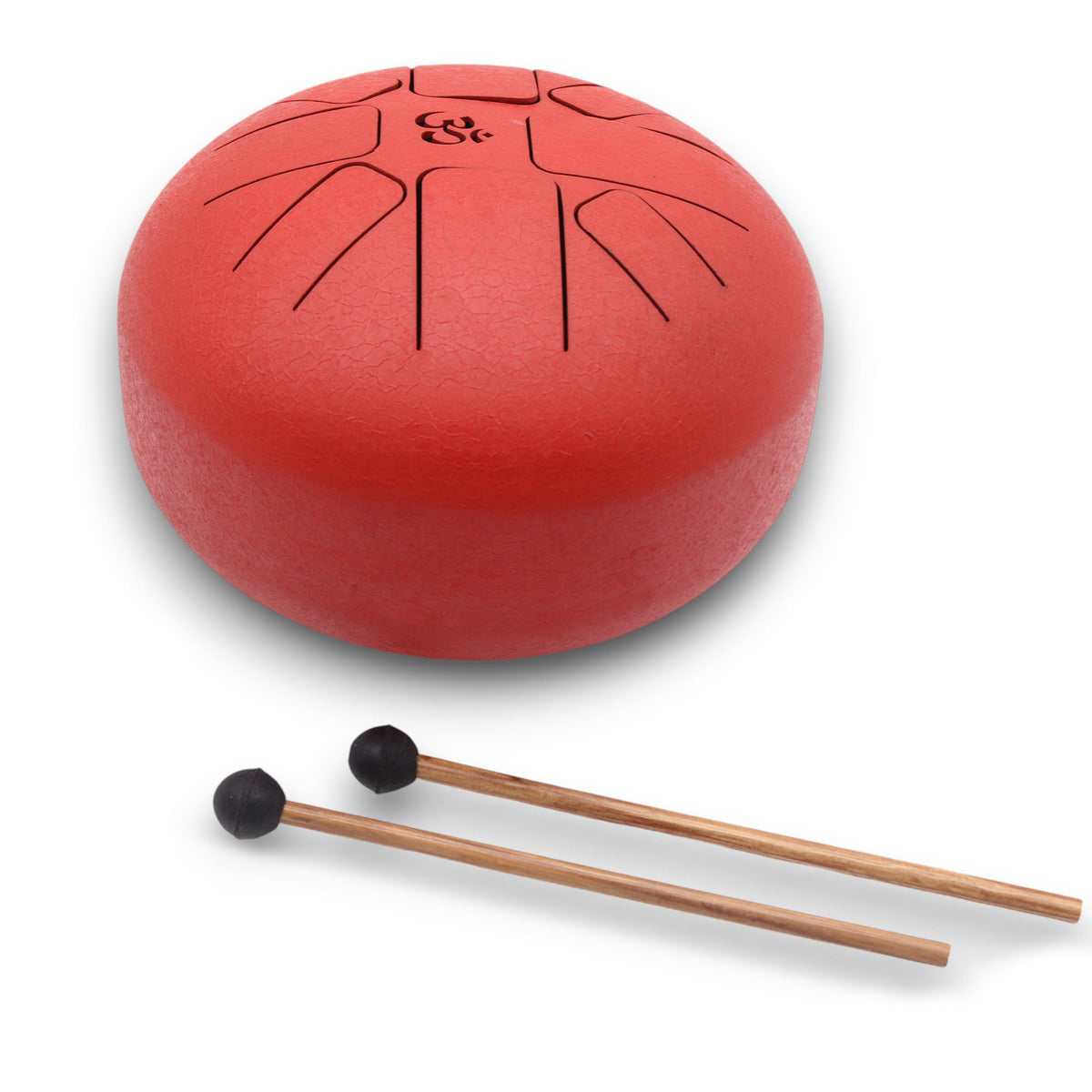Tambor de lengüeta Hapi Om rojo de 22 x 16 cm con baquetas, foto 5
