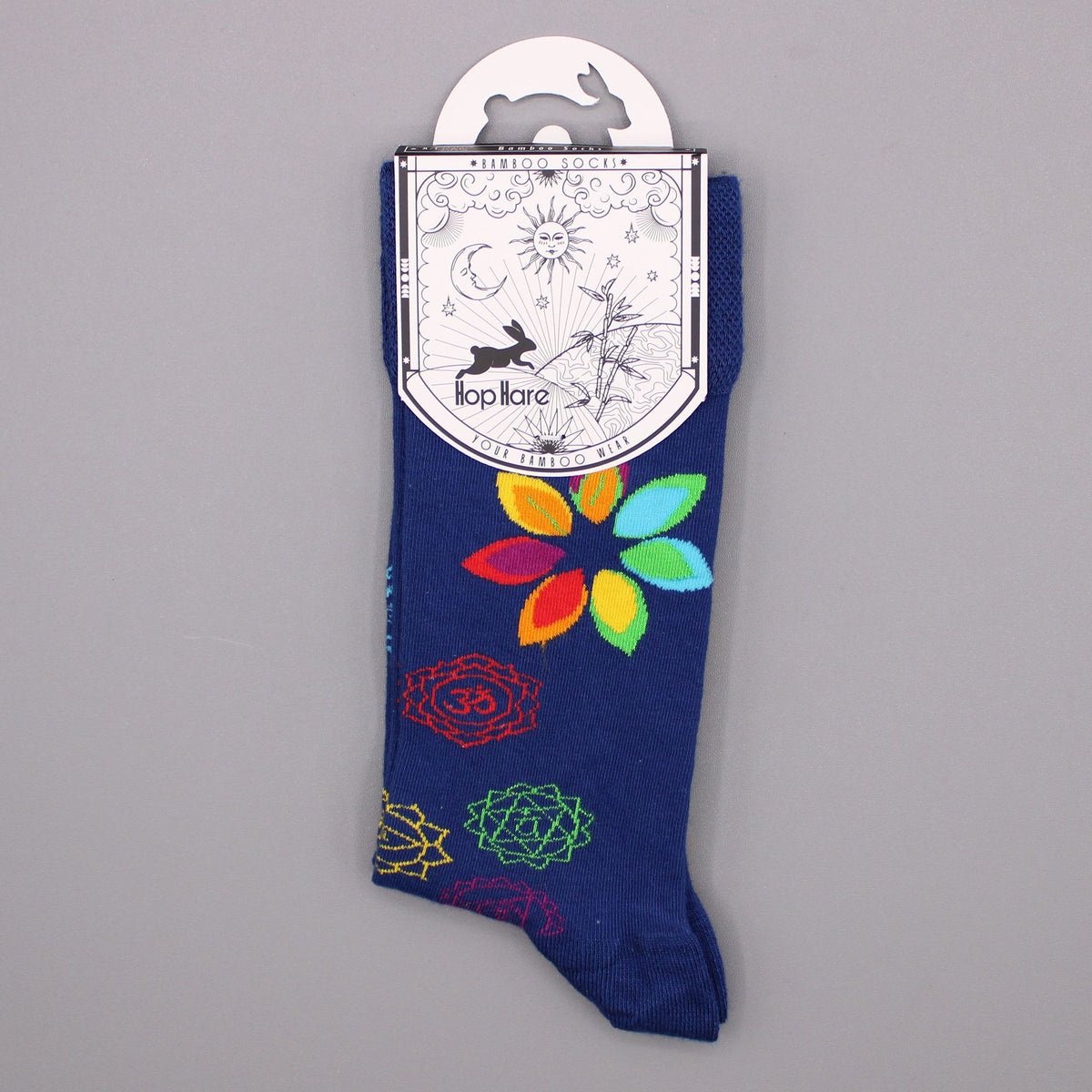 Calcetines de bambú Hop Hare - Chakras arcoíris (talla 36-40)
