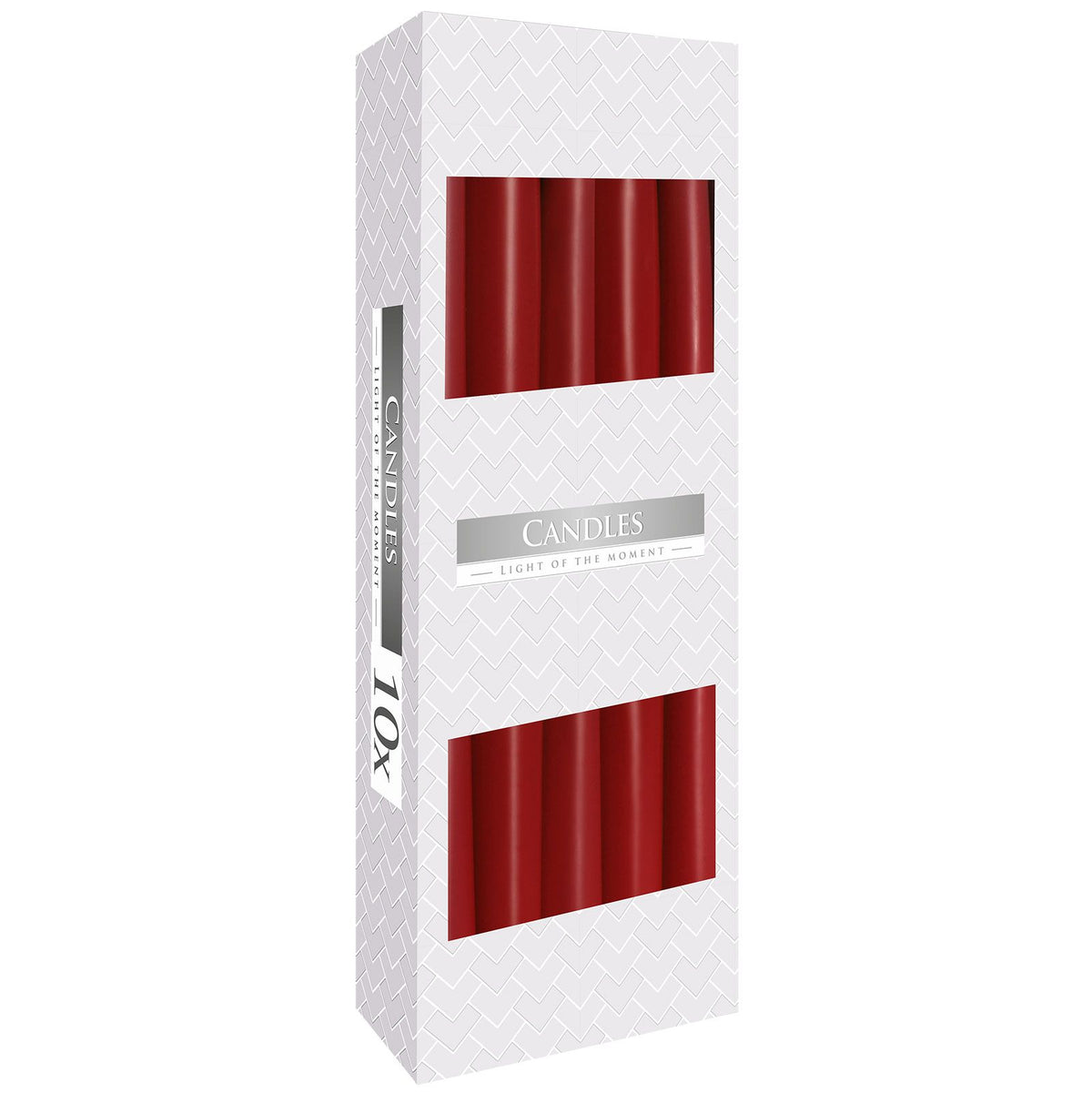 Estuche de 10 velas cónicas burdeos