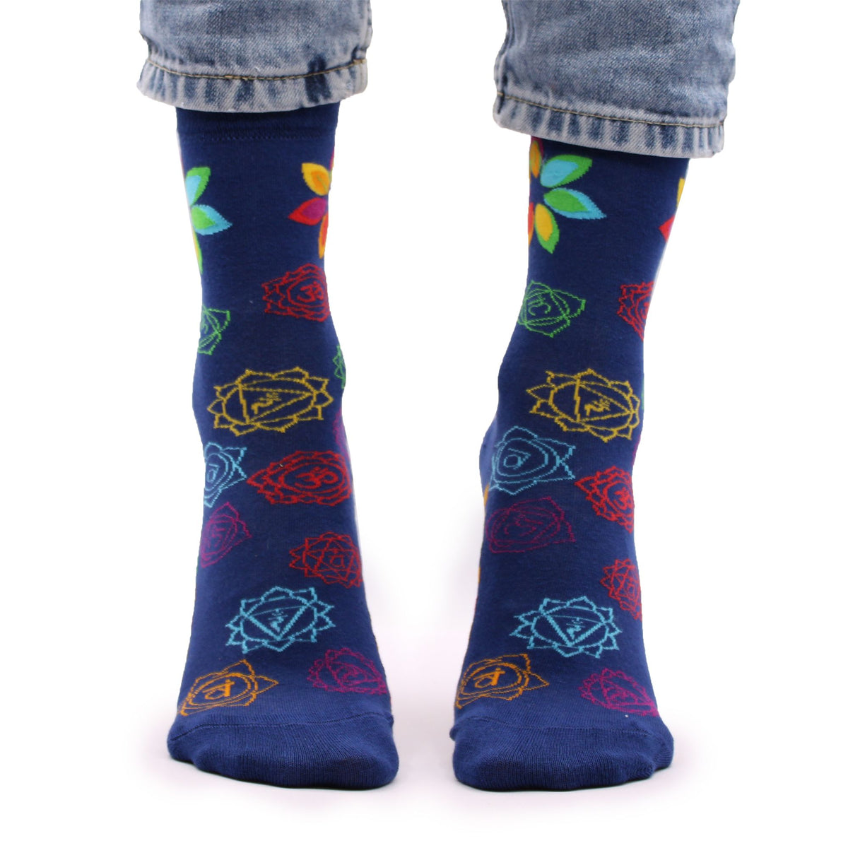 Calcetines de bambú Hop Hare - Chakras arcoíris (talla 36-40)