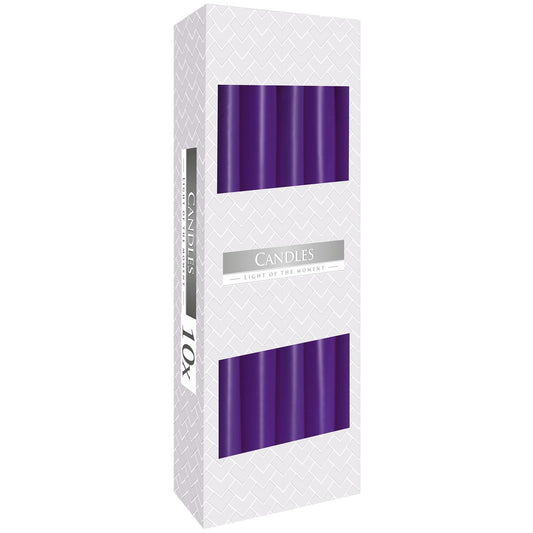Estuche de 10 velas cónicas lavanda