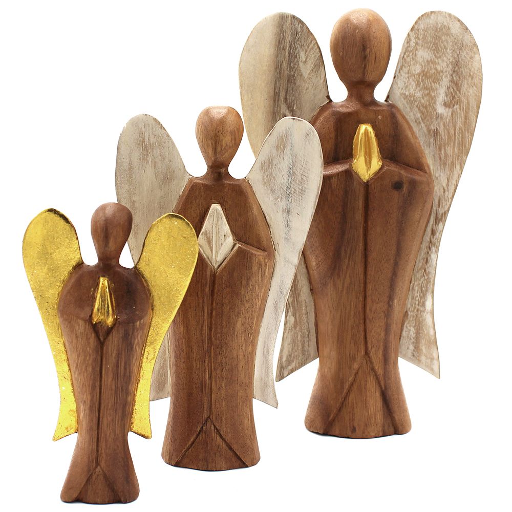 Ángel Hati-Hati tallado a mano 15 cm - Amistad