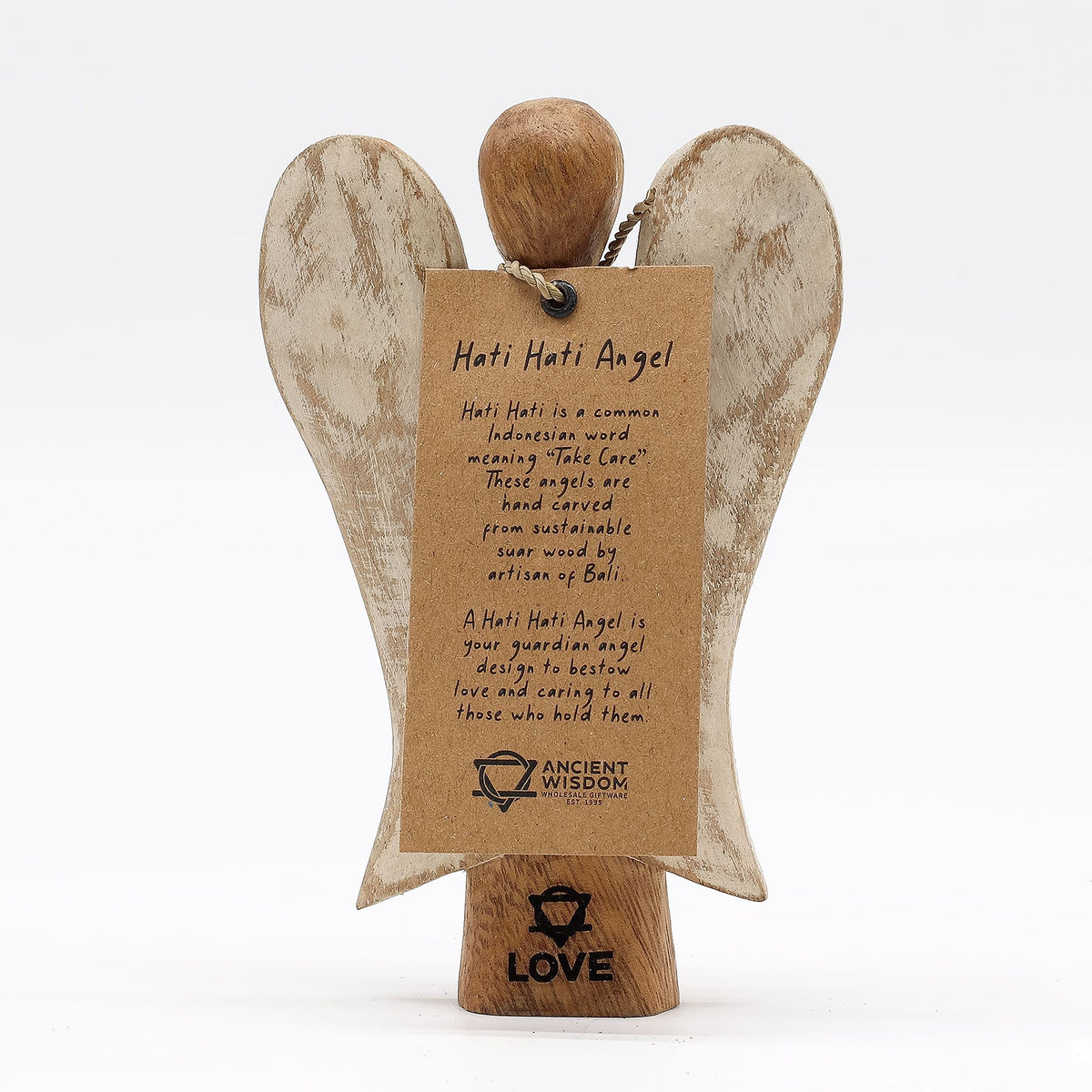 Ángel Hati-Hati tallado a mano 15 cm - Amor