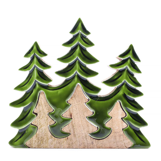 Decoración de madera 3D - Tres árboles 20 x 23 cm