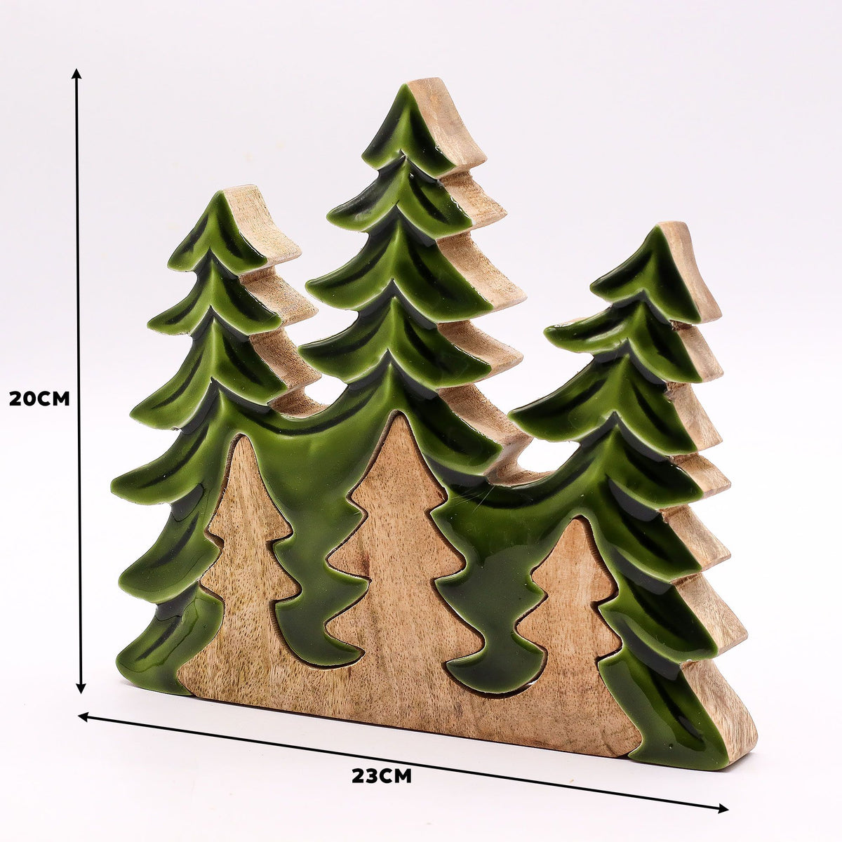Decoración de madera 3D - Tres árboles 20 x 23 cm