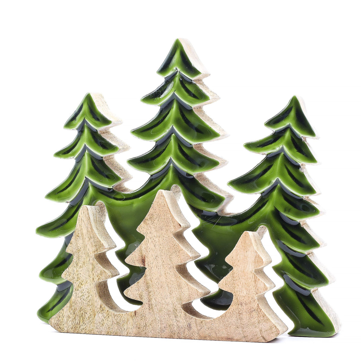 Decoración de madera 3D - Tres árboles 20 x 23 cm