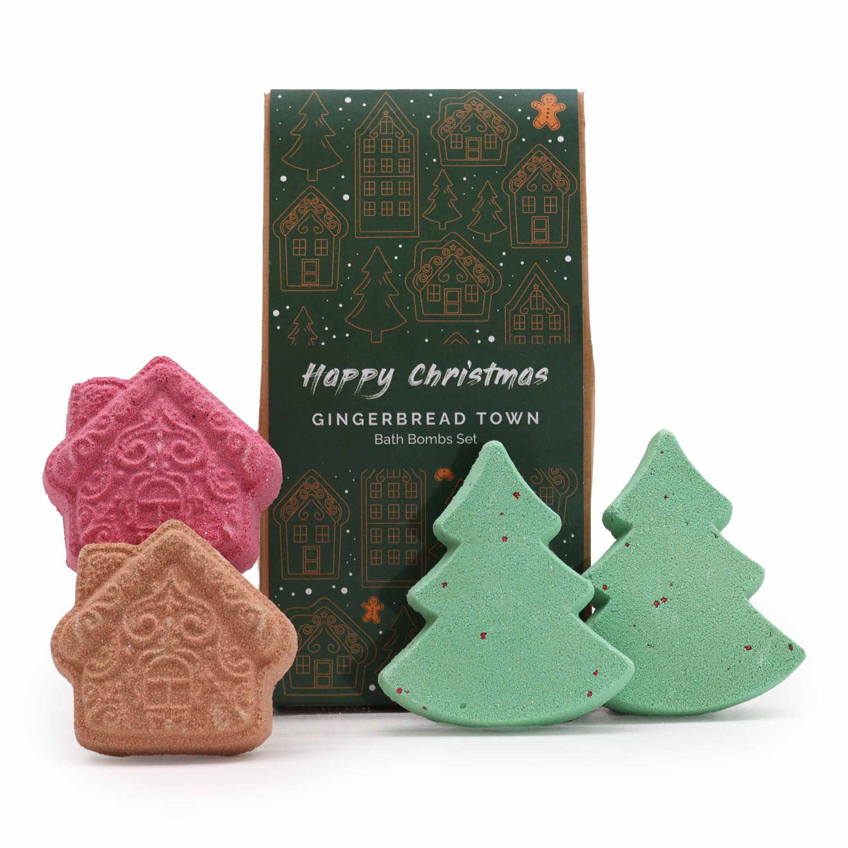 Pack de 4 bombas de baño navideñas Gingerbread Town