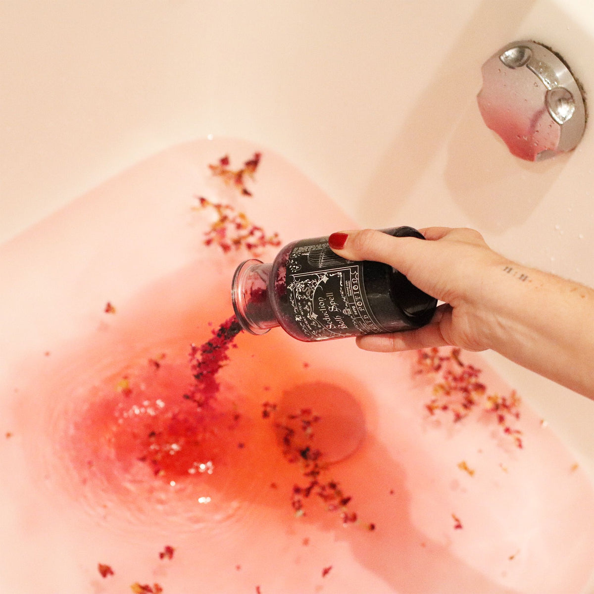 Poción de baño Seducción en frasco de vidrio con amuleto de amatista, foto 8