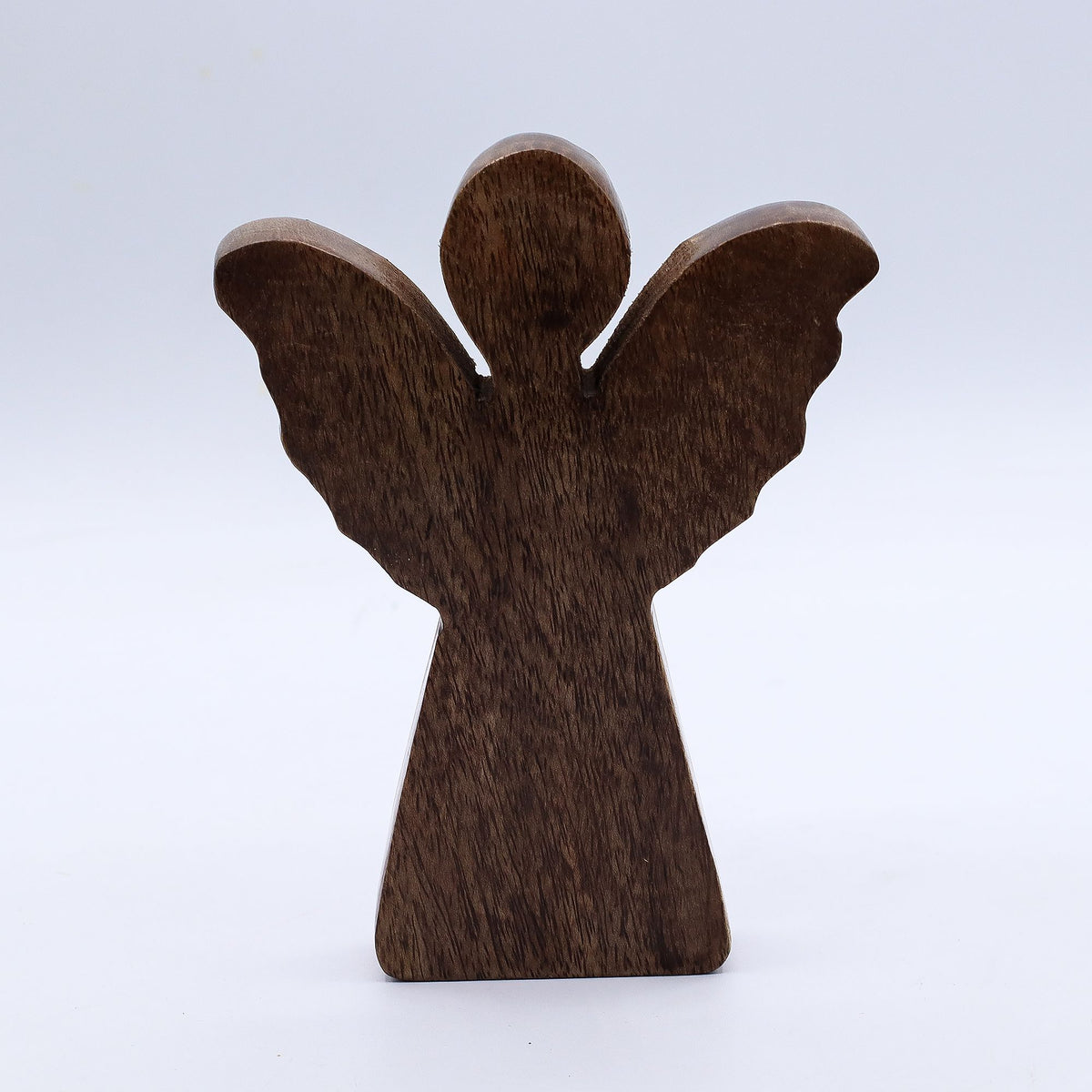Ángel de madera de mango con alas doradas 16 cm