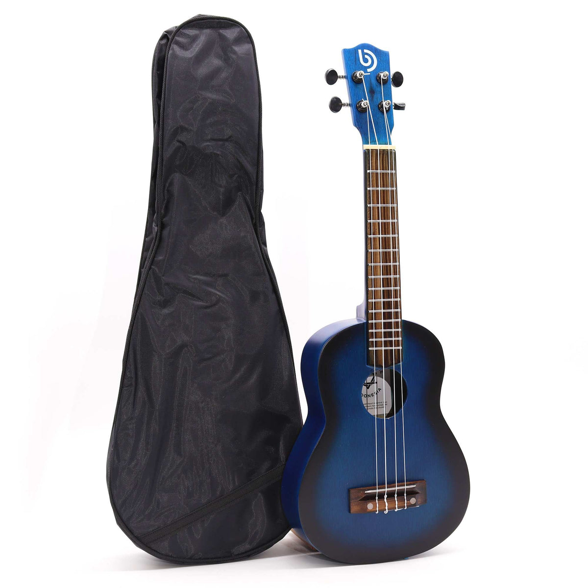 Ukelele artesanal sunburst azul de 4 cuerdas, foto 4