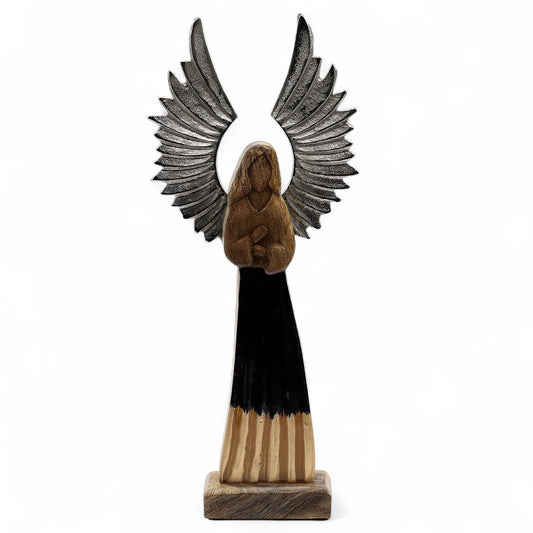 Ángel guardián de madera de mango 40 cm