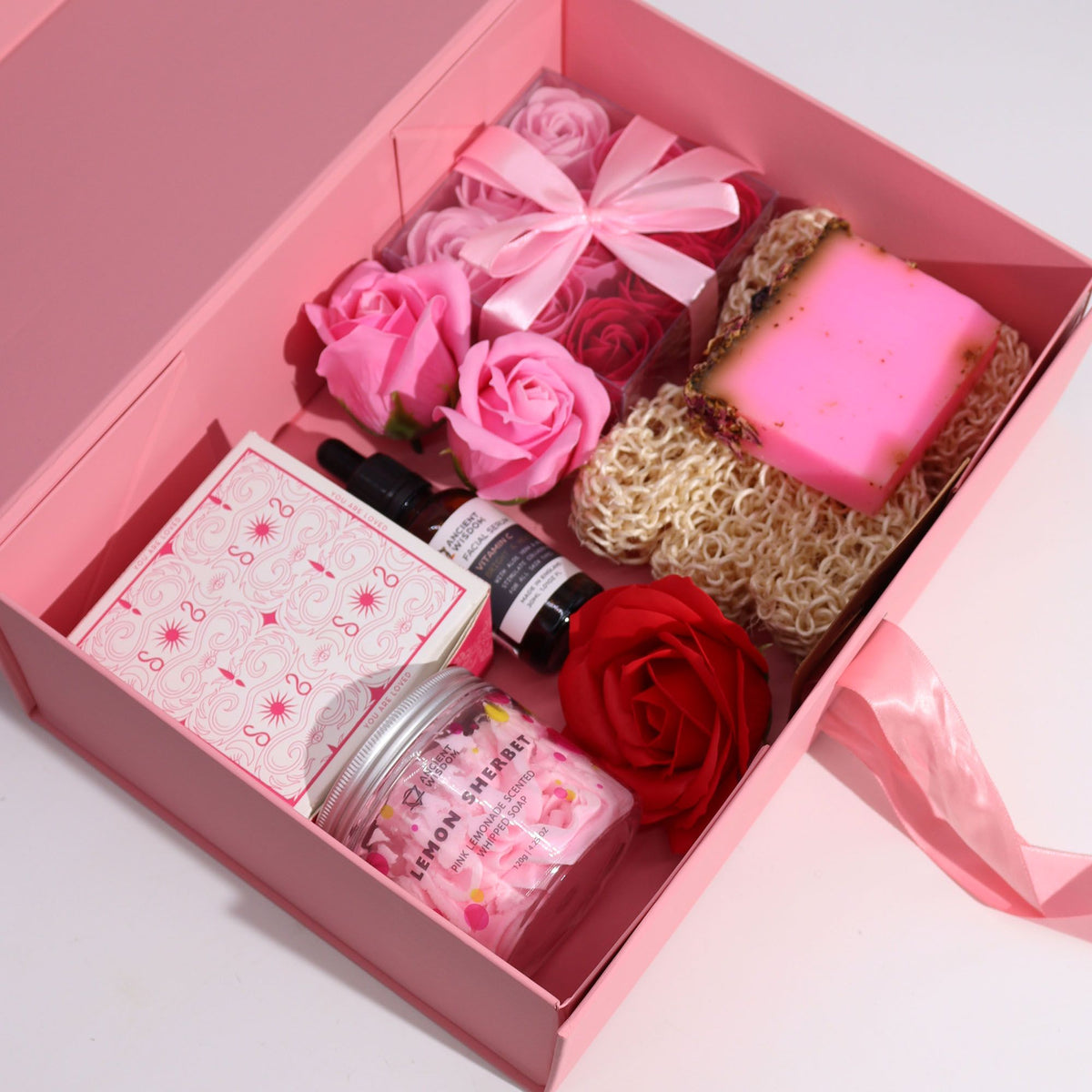 Caja de regalo plegable con lazo - Marfil 28,2 x 20,2 x 9,2 cm