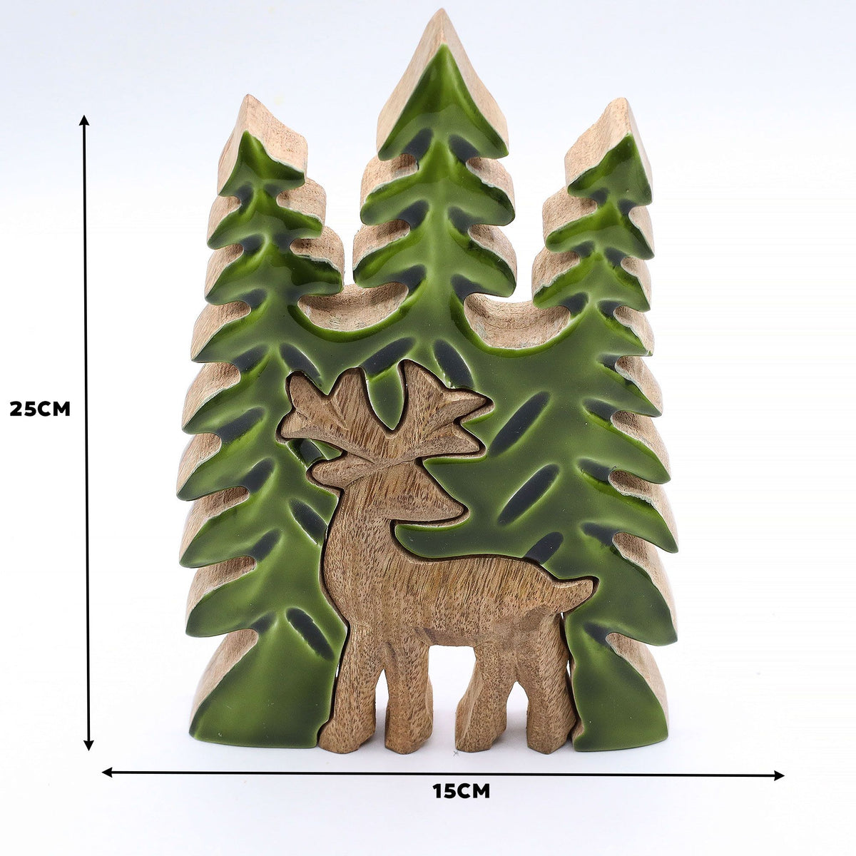 Decoración de madera 3D - Ciervo en el bosque 25 x 15 cm