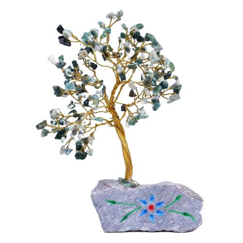 Árbol de gemas indio de ágata musgo con 160 piedras, foto 2