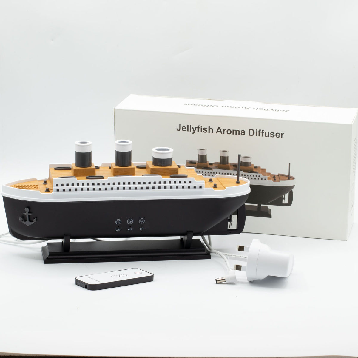 Difusor de aromas con forma de barco y luz LED, foto 7