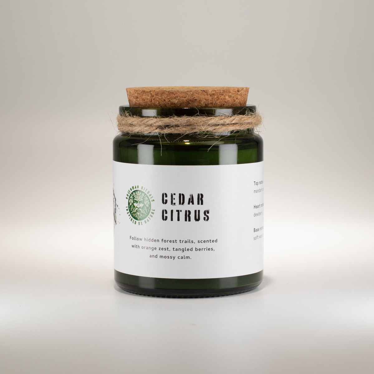 Vela de soja Greenman Cedro y Cítricos con mecha de madera, foto 2