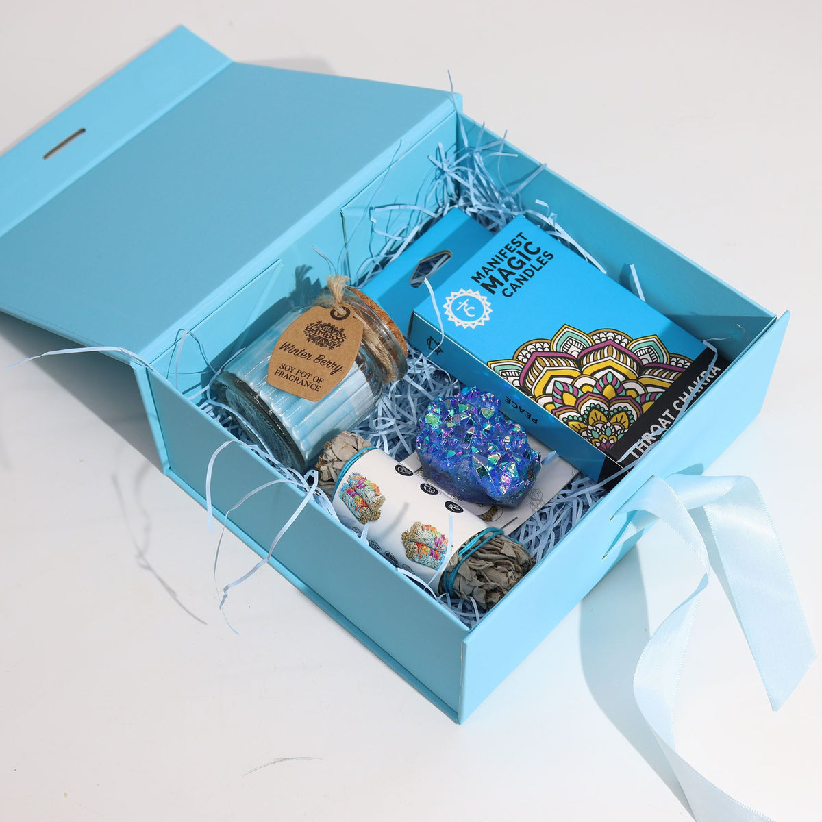 Caja de regalo plegable con lazo - Marfil 20 x 18,2 x 8 cm